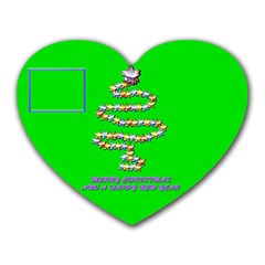 Merry Christmas green - Heart Mousepad