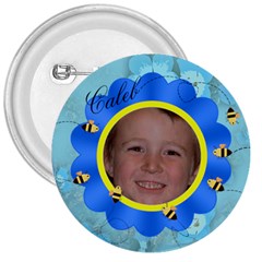 Bees and Flower Blue - 3  Button