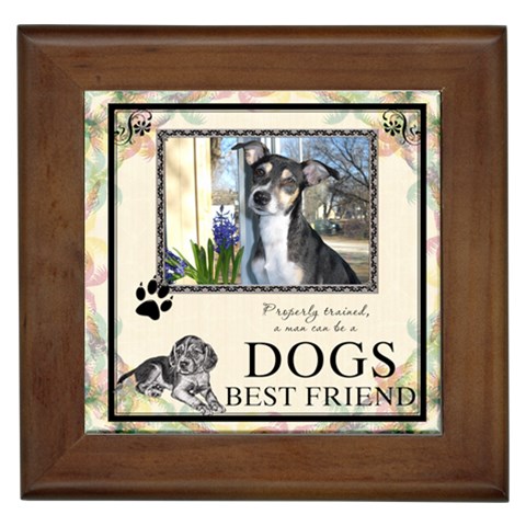 Dogs Best Friend Framed Tile By Lil Front