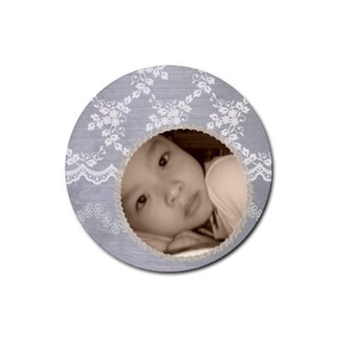 Pretty Grey Custom Round Drink Coaster By Happylemon Front