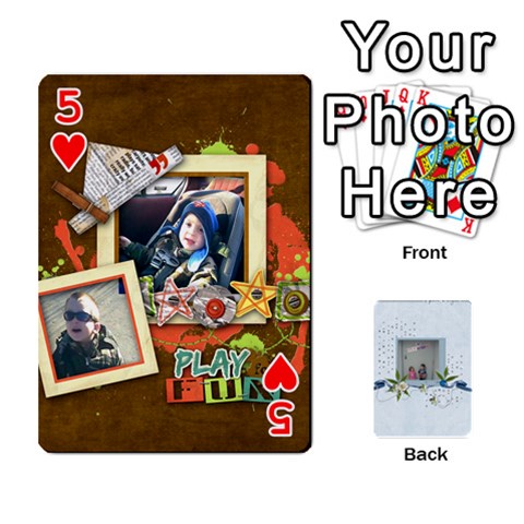 Branndons 4 Playing Cards By Sherry Front - Heart5