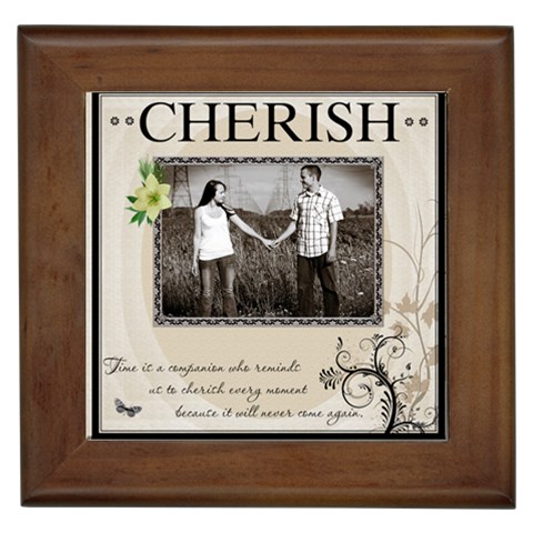  cherish  Framed Tile By Lil Front