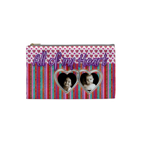 All Of My Heart Small Cosmetic Bag By Catvinnat Front