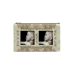 taupe damask small cosmetic bag (7 styles) - Cosmetic Bag (Small)