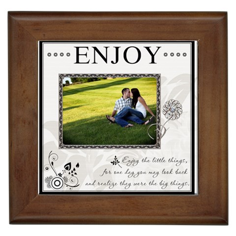  enjoy  Framed Tile By Lil Front