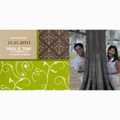 Save the Date Photo Cards- Brown & Green - 4  x 8  Photo Cards