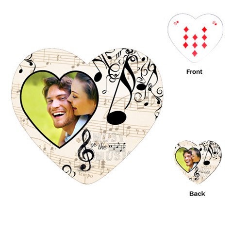 Must Be The Music Heart Playing Cards By Catvinnat Front