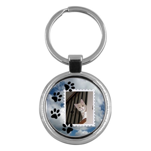 Cat Prints Round Key Chain By Lil Front