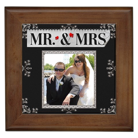 Mr  & Mrs  Framed Tile By Lil Front