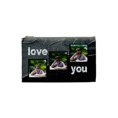 Love you monochrome jungle small cosmetic bag - Cosmetic Bag (Small)