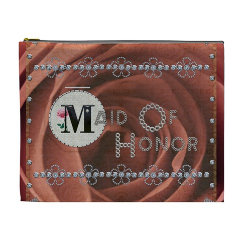 Pretty Maid Of Honor Xl Cosmetic Bag By Lil Front