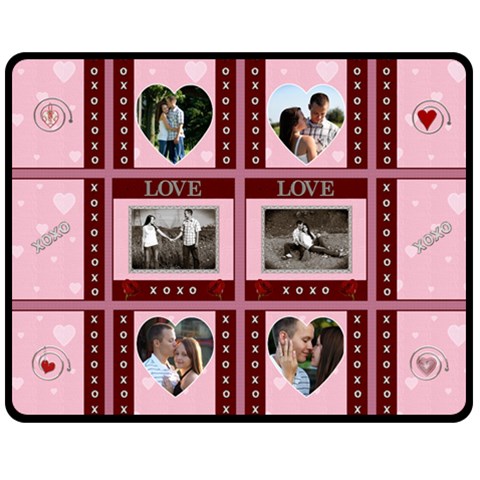 Kisses & Hugs Medium Fleece Blanket By Lil 60 x50  Blanket Front