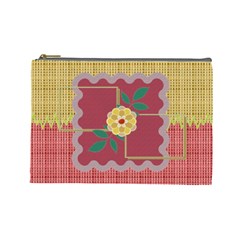 Yellow Flower L cosmetic bag (7 styles) - Cosmetic Bag (Large)