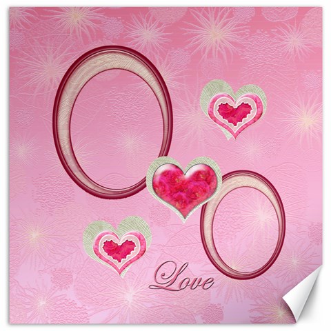 I Heart You Pink 16x16 Canvas By Ellan 15.2 x15.41  Canvas - 1