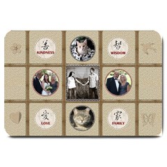 Family, Love, Kindess, Wisdom Large Doormat