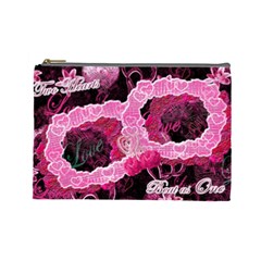 Two Hearts Beat as One Large Pink Cosmetic Bag (7 styles) - Cosmetic Bag (Large)