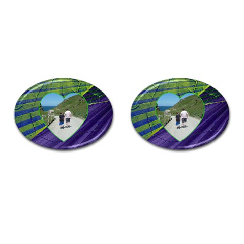 Father & Son Oval Cufflinks By Catvinnat Front(Pair)