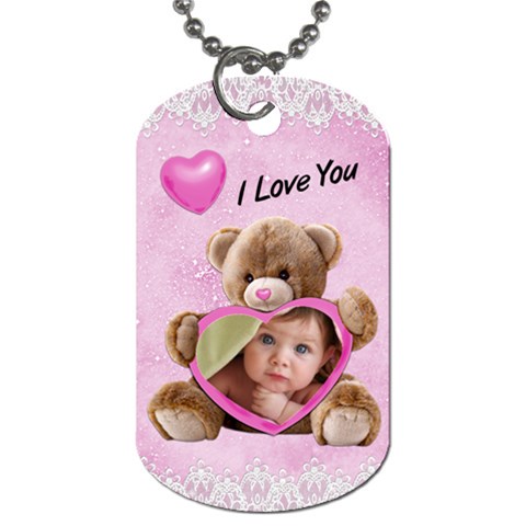 Valentine Love Dog Tag 1 Side By Laurrie Front