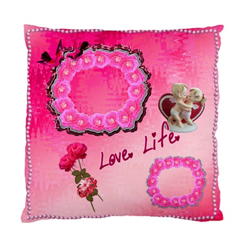 Love Life Valentine Hearts N Roses Cushion Case By Ellan Front