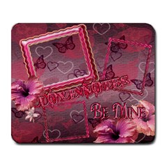 Love Notes Pink Hearts n Roses Pink Mouse Pad - Large Mousepad