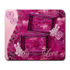 Love Pink Hearts n Roses Pink Mouse Pad - Large Mousepad