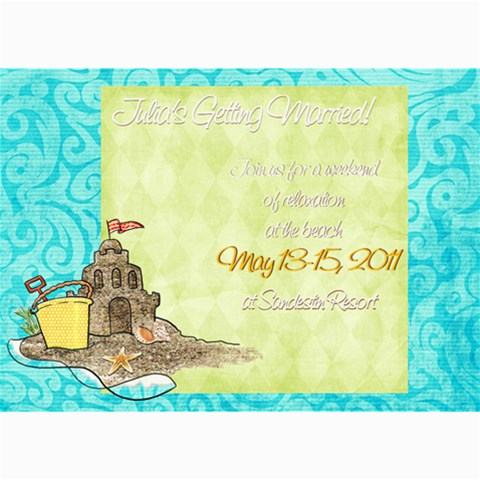 Weekend Getaway Shower Invite By Wendy 7 x5  Photo Card - 3