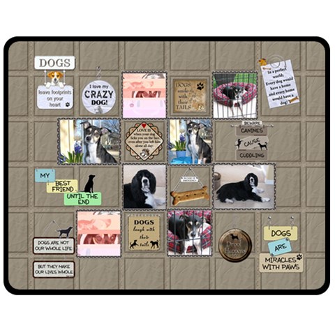 My Dogs Medium Fleece Blanket By Lil 60 x50  Blanket Front