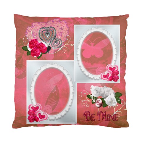 Be Mine Pink Heart Cushion Case By Ellan Front