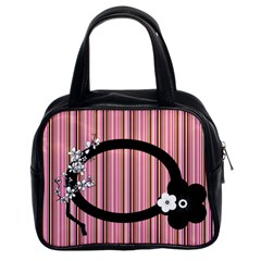 pink stripes - Classic Handbag (Two Sides)