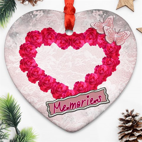 Rose Heart Memories Heart Ornament By Ellan Front