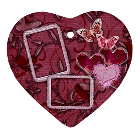 Hearts N Butterflies Heart Ornament By Ellan Front