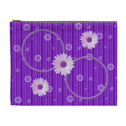 Purple Xl Cosmetic Bag By Daniela Front