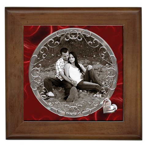 Elegant Love Framed Tile By Lil Front