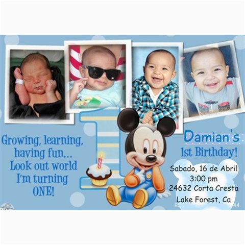 Dds Bday By Liz 7 x5  Photo Card - 1