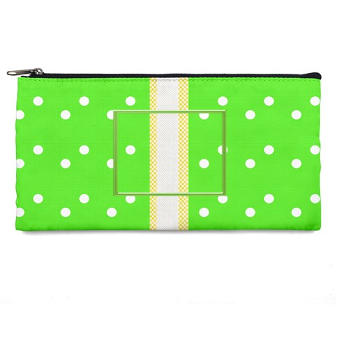 Green Dots Pencil Case By Daniela Front