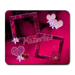 Memories Hot Pink Hearts n Roses Pink Mouse Pad - Large Mousepad