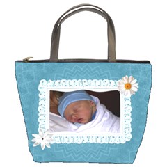 Baby Blue Floral Bucket Bag