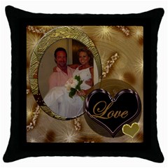 Love gold 2 throw pillow - Throw Pillow Case (Black)