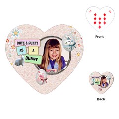 Cute & Fuzzy Easter Heart Playing Cards