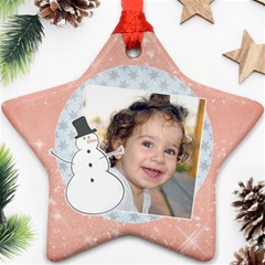 Snowman ornament-star (2 sides) - Star Ornament (Two Sides)