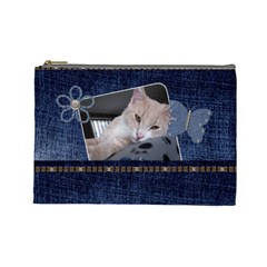 Denim Delight Large Cosmetic Bag (7 styles) - Cosmetic Bag (Large)