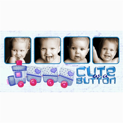 Cute As A Button Photo Card By Catvinnat 8 x4  Photo Card - 1