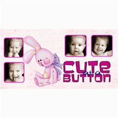 Cute As a Button Pink Bunny Photo Card - 4  x 8  Photo Cards