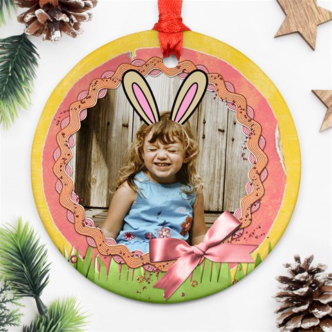 Easter Ornament With Bunny Ears Front