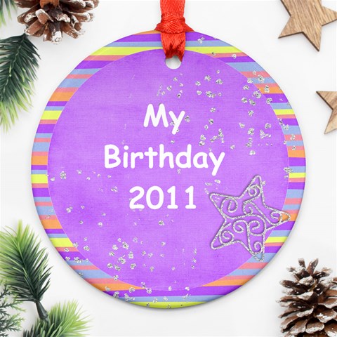 Birthday Ornament, 2 Sides Back