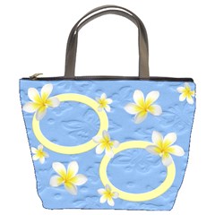Blue Butterfly and Frangipani Bucket Bag (2sides)