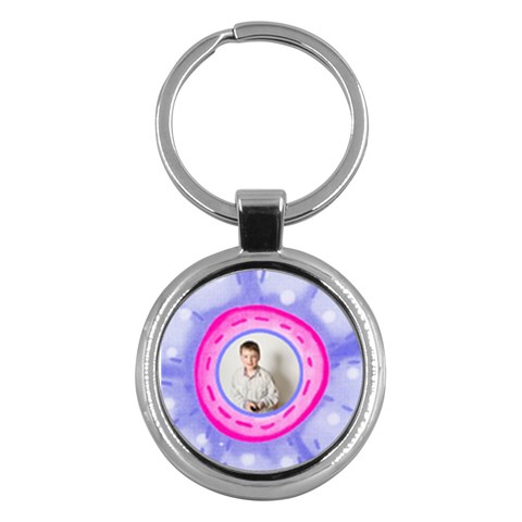 Flower Power Round Keyring By Catvinnat Front