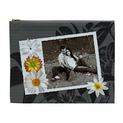 Charcoal Floral XL Cosmetic Bag - Cosmetic Bag (XL)