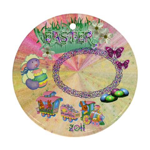 Easter 2023 Round Pastel Ornament By Ellan Front