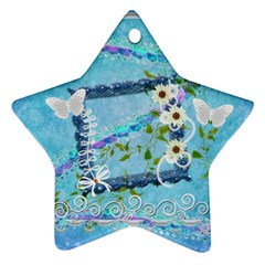 Blue floral 2023 Pastel Flower ornament - Ornament (Star)